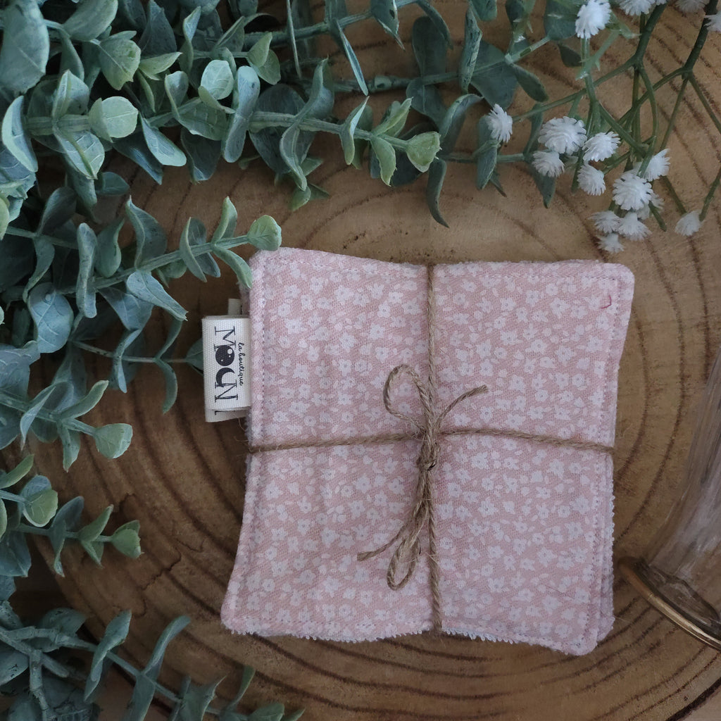 Cotons Mini fleurs rose